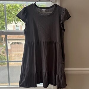 Black Ruffle Sleeve Dress